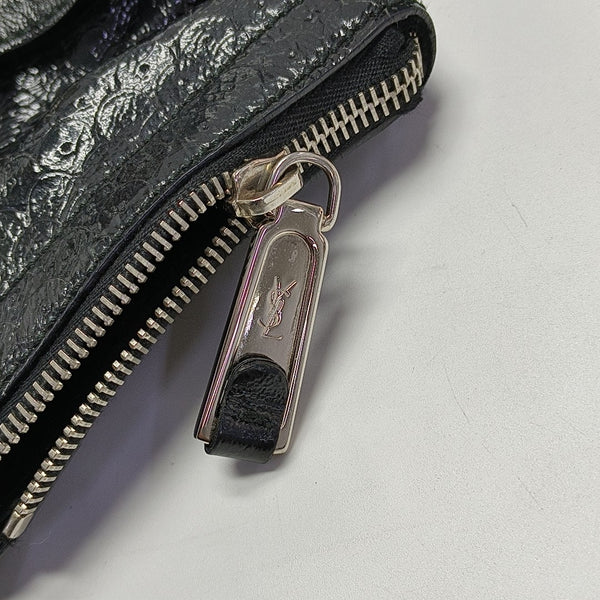 Patent Leather Top Handle Bag Black