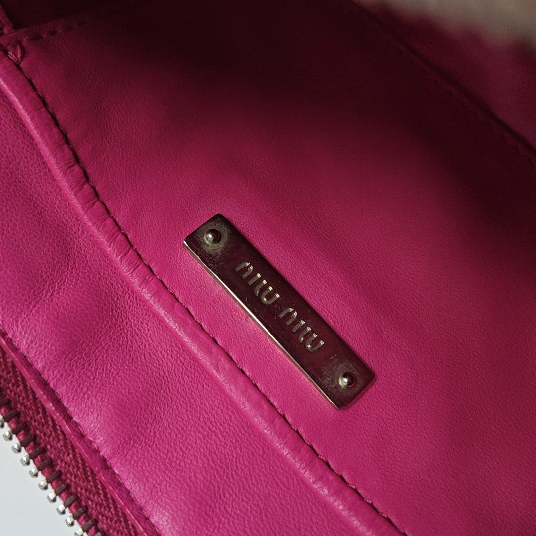 Quilted Fabric Shoulder Bag Red