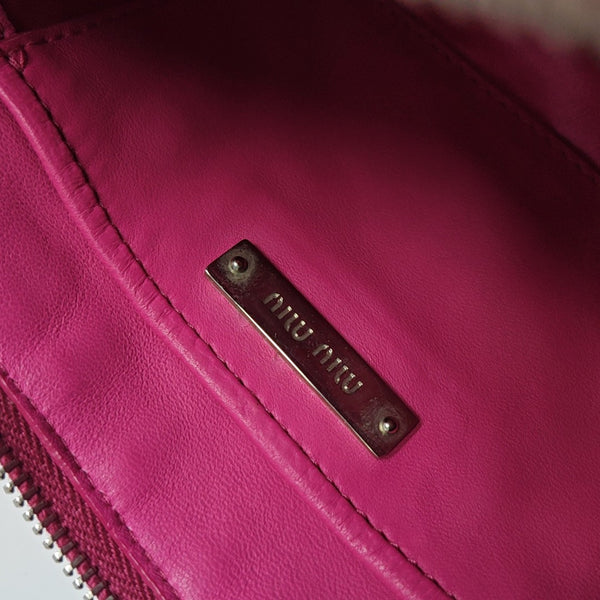 Quilted Fabric Shoulder Bag Red
