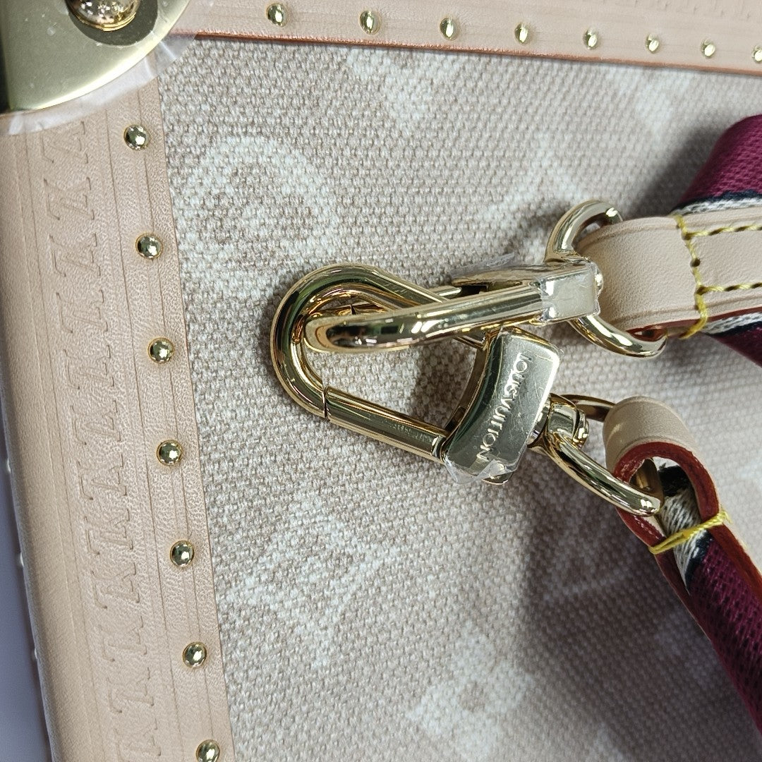 Monogram Denim Shoulder Bag Beige