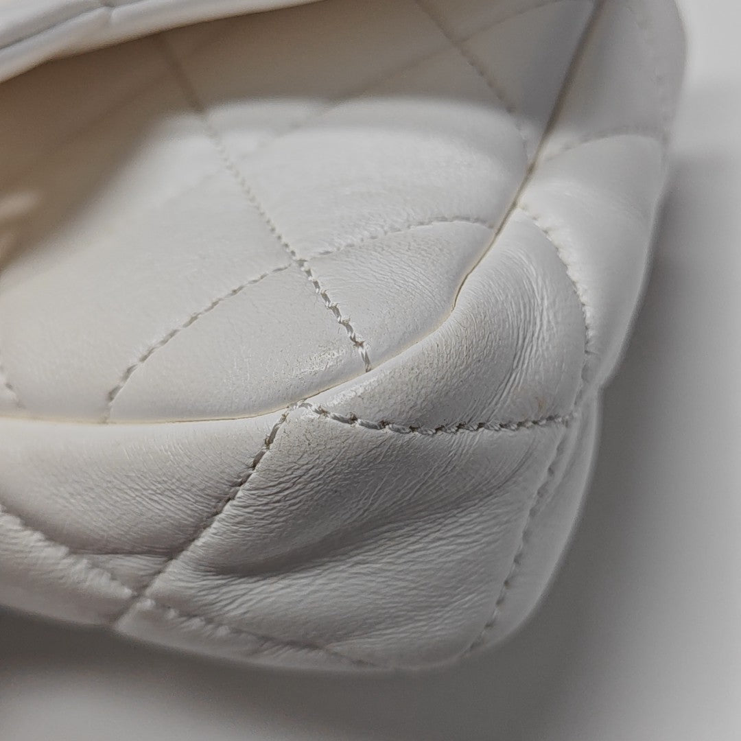 Quilted Lambskin Shoulder Bag Mini White