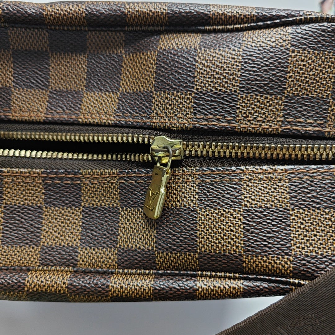 NAVIGLIO MM Damier Ebene Coated Canvas Brown