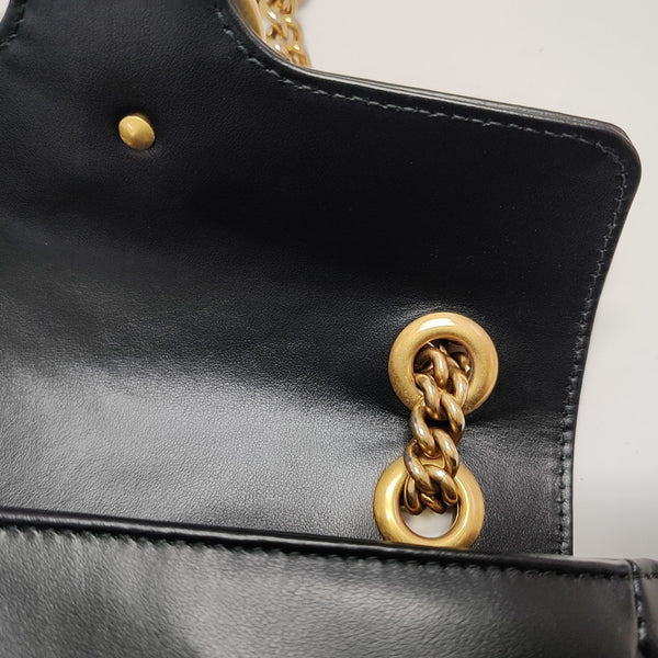 GG Marmont Small Quilted Calfskin Black