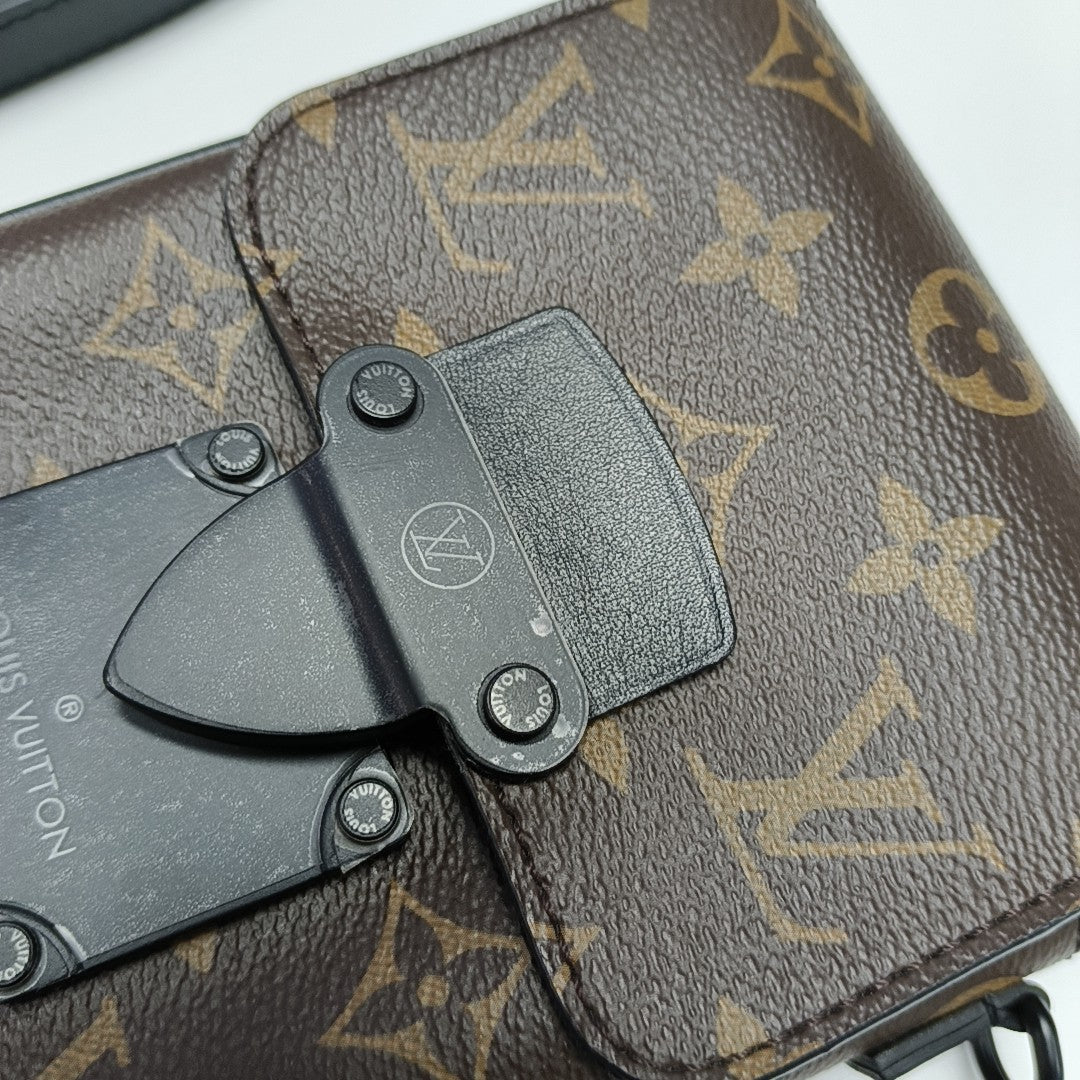S LOCK Mini Monogram Coated Canvas Brown