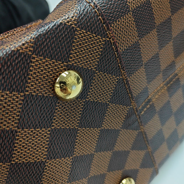 CAÏSSA MM Damier Ebene Coated Canvas Brown