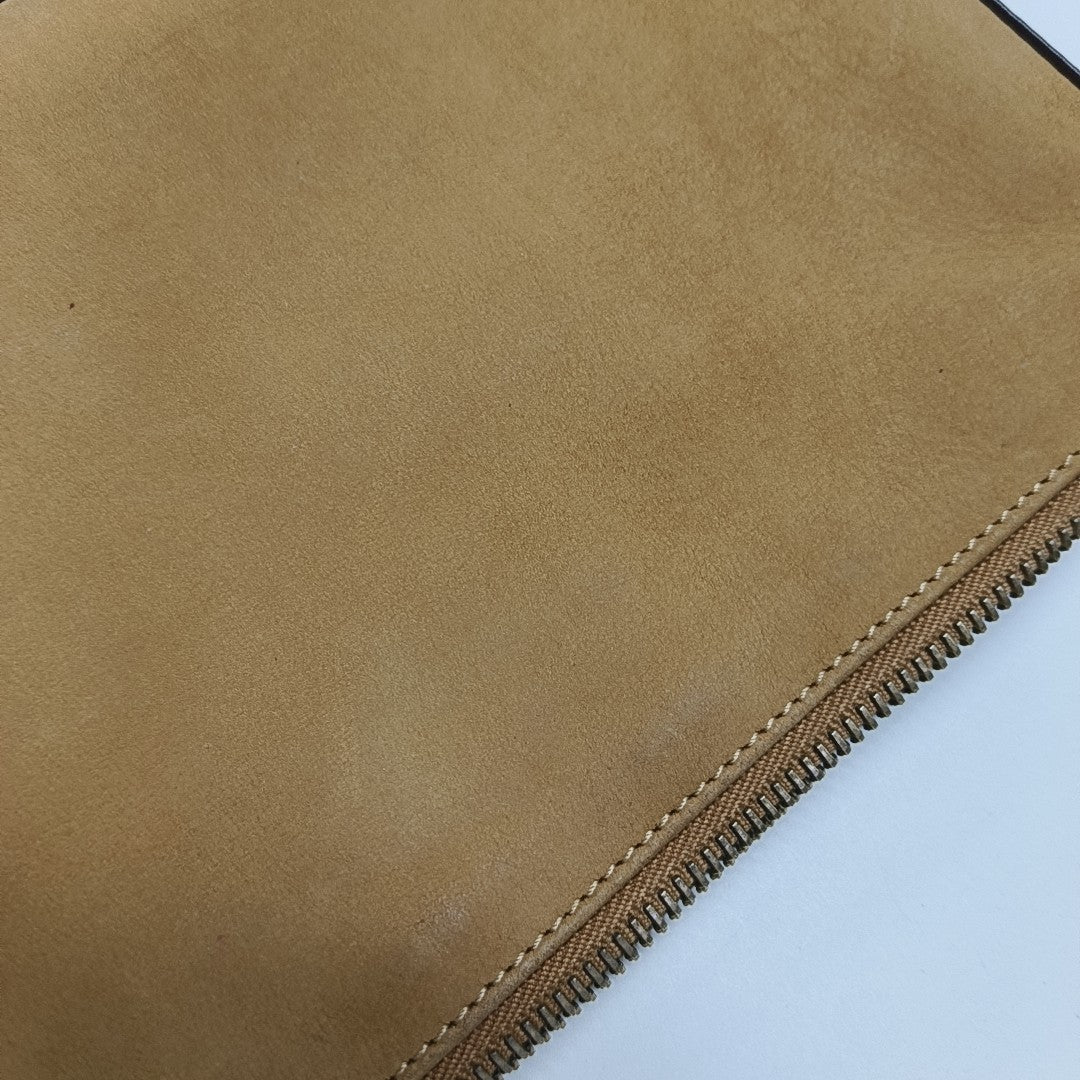 Fabric Top Handle Bag Brown