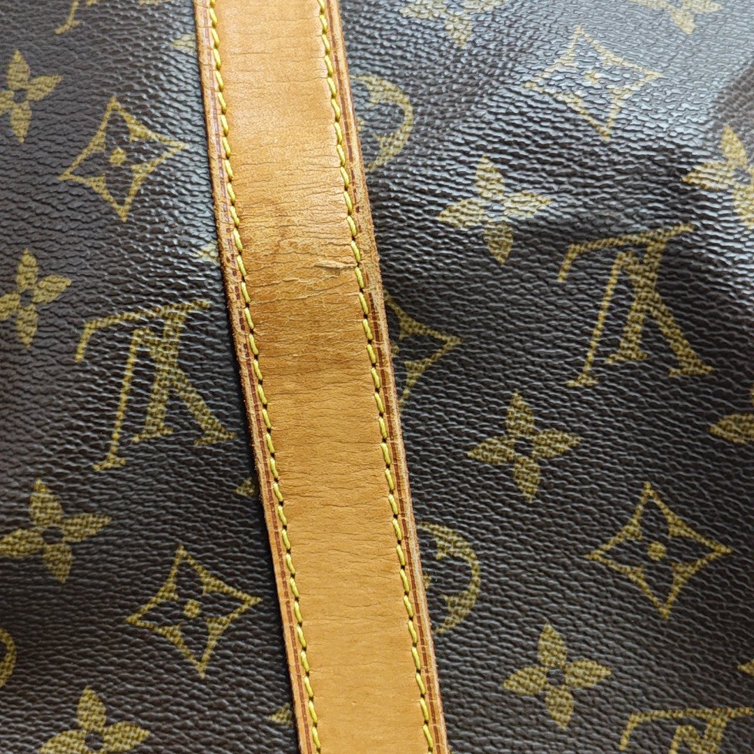 KEEPALL 50 Monogram Coated Canvas Brown