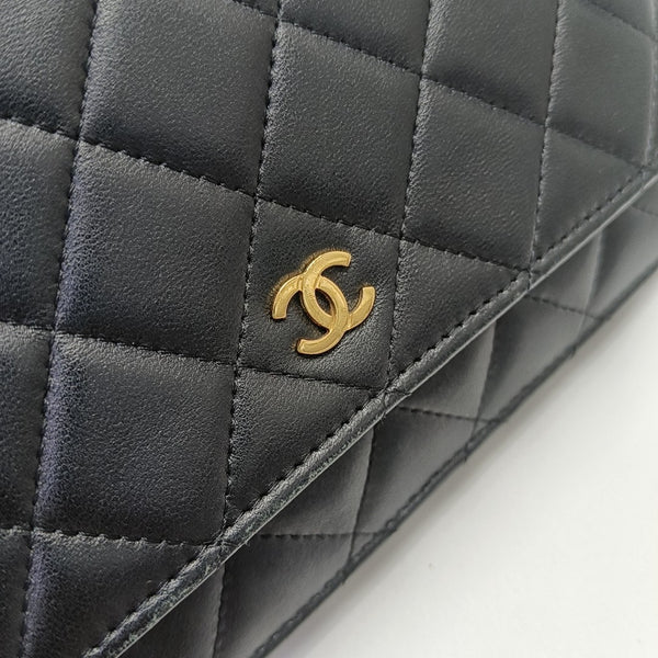 WOC Mini Quilted Lambskin Black
