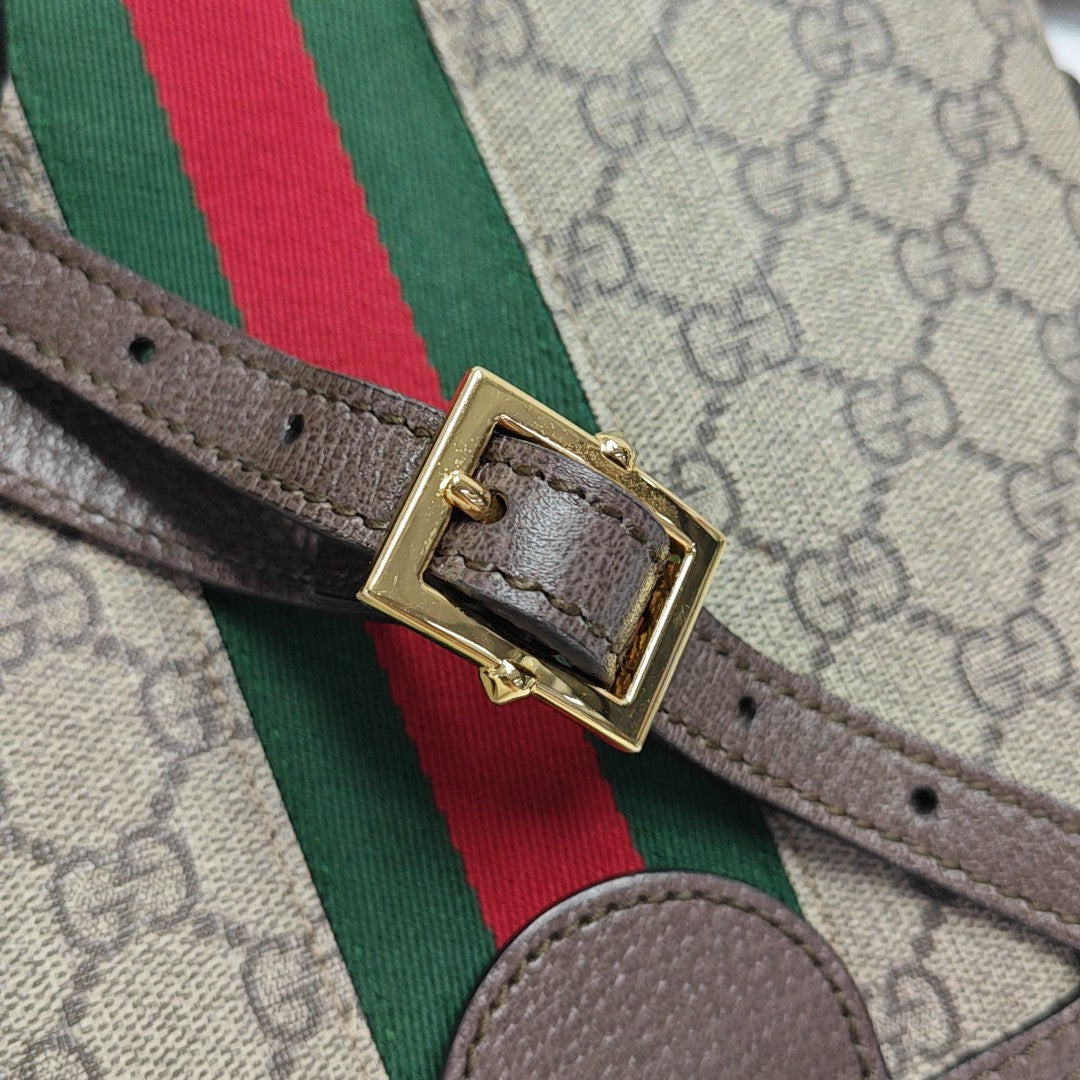 Ophidia Small Monogram Lona Revestida Beige