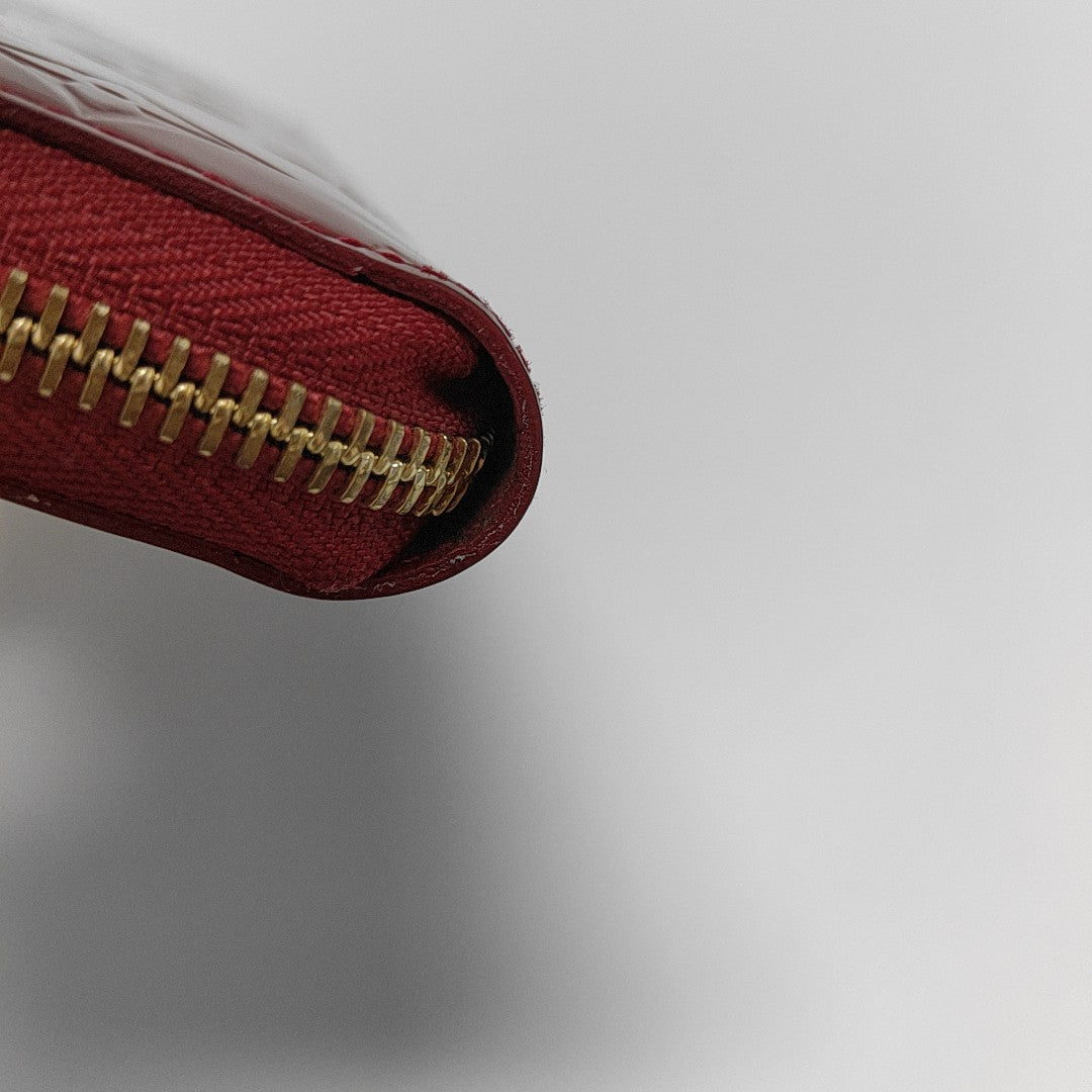 ZIPPY Monogram Patent Calfskin Red Wallet