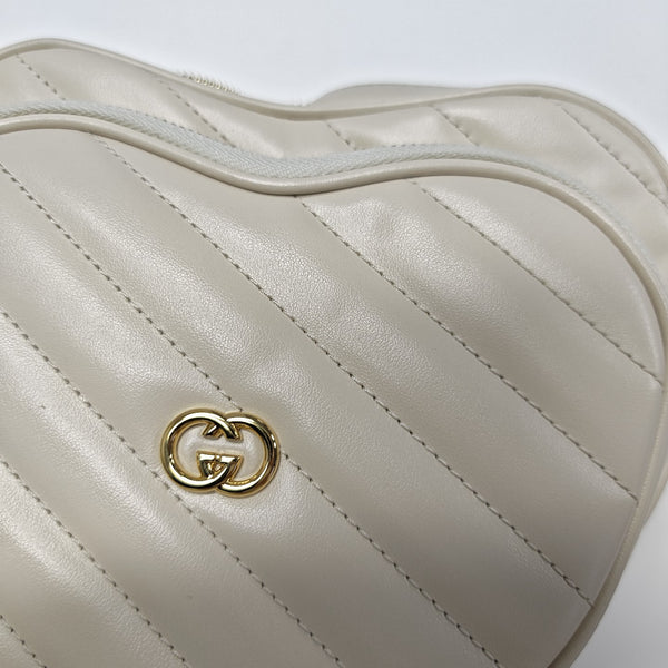 GG Marmont Small Quilted Calfskin White