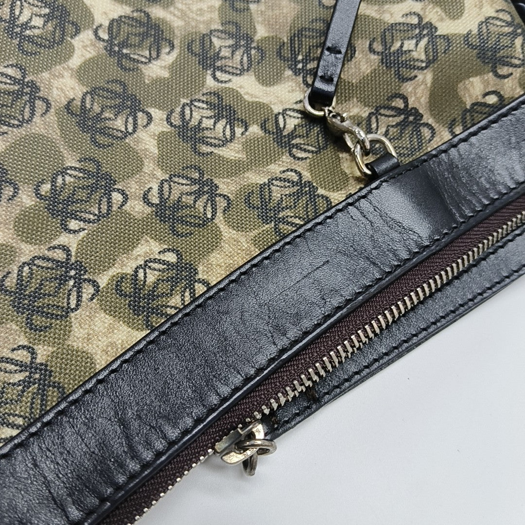 Coated Canvas Tote Bag Green