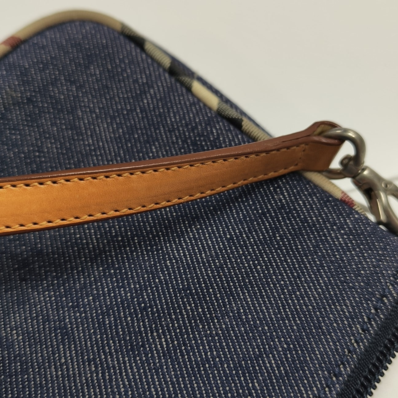 Fabric Top Handle Bag Blue