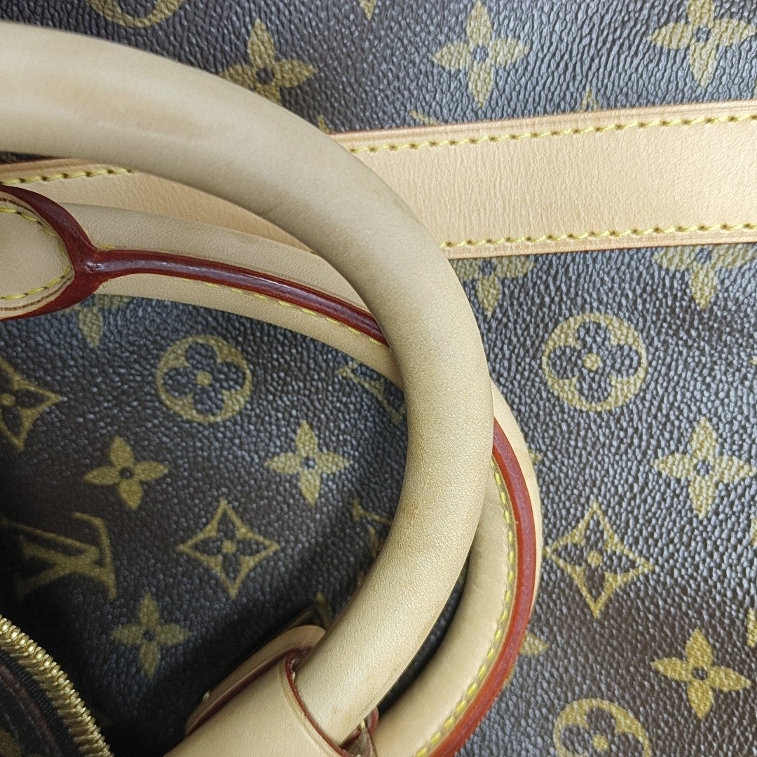 KEEPALL 60 Monogram Coated Canvas Brown