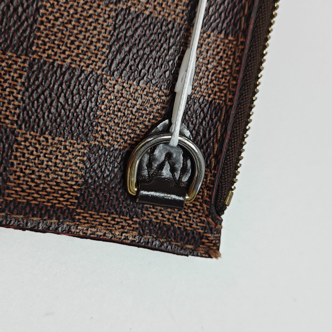 Damier Ebene Coated Canvas Clutch Brown