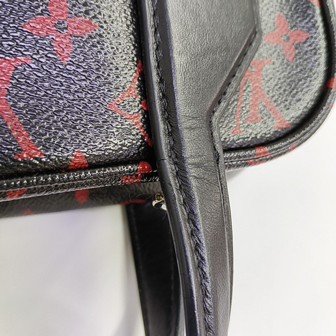 Monogram Coated Canvas Shoulder Bag Black