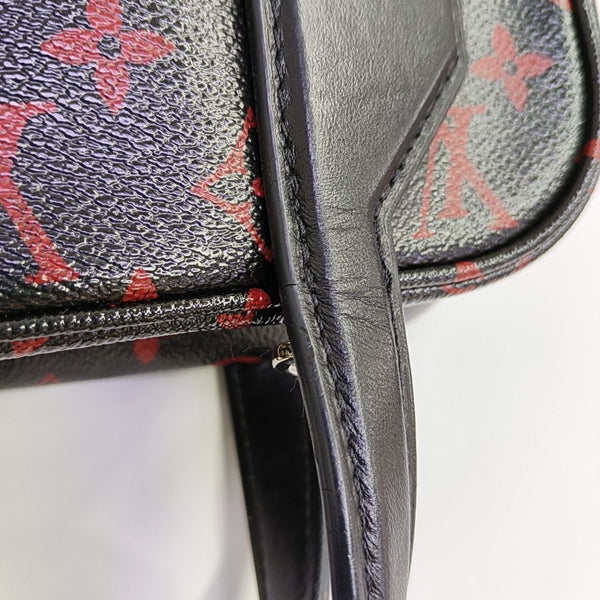 Monogram Coated Canvas Shoulder Bag Black