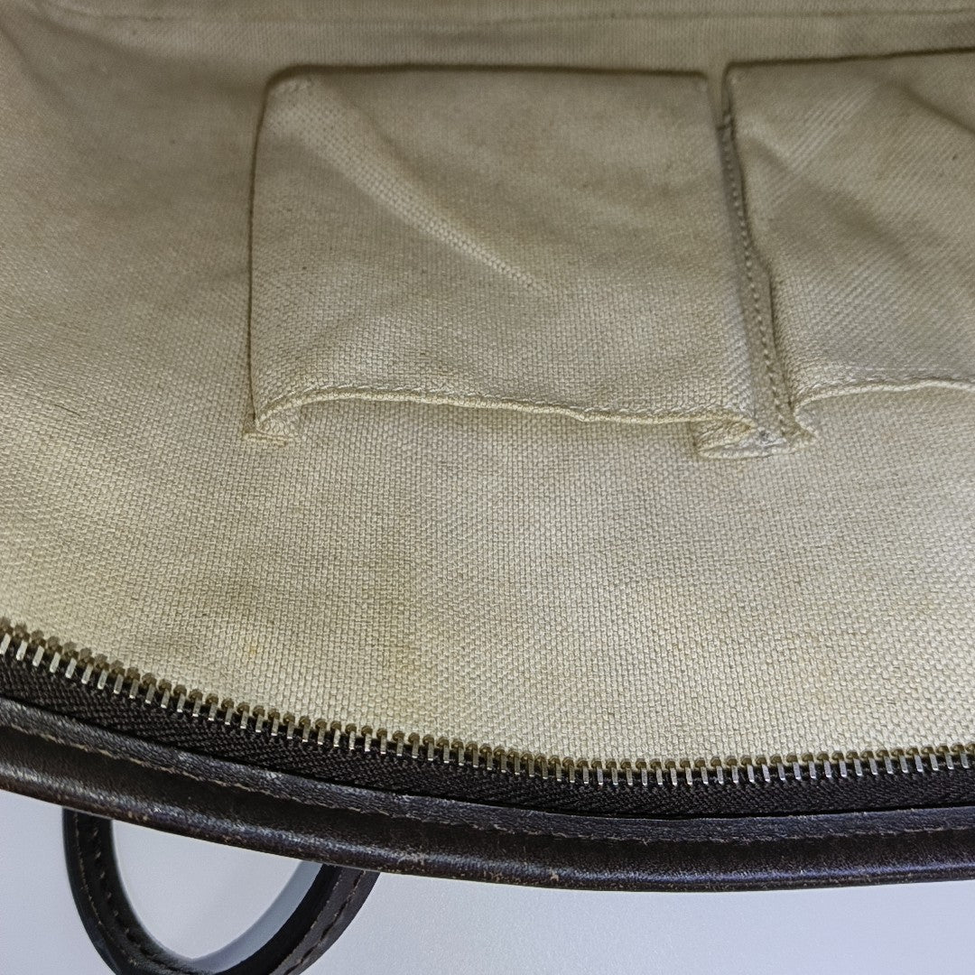 Monogram Coated Canvas Tote Bag Brown