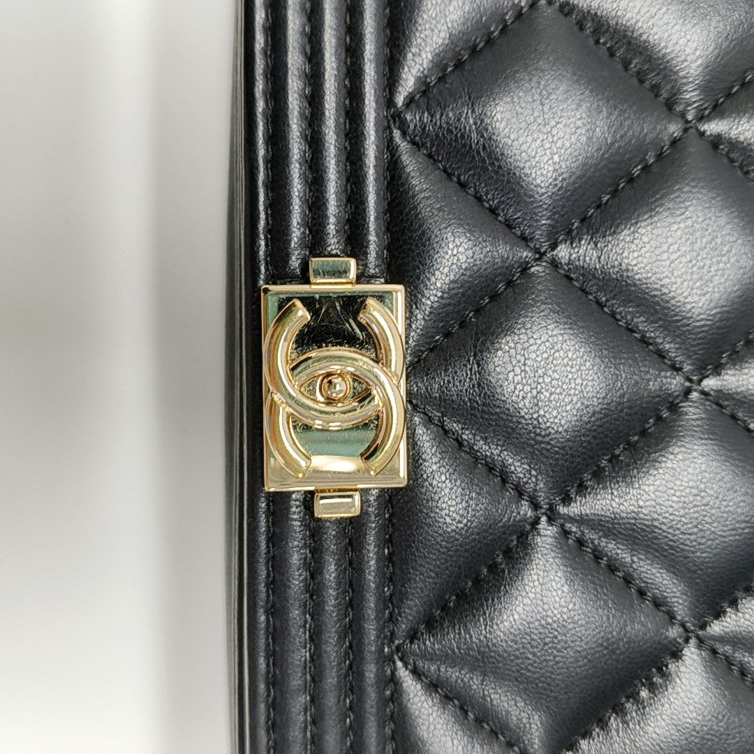 BOY CHANEL Mini Quilted Lambskin Black