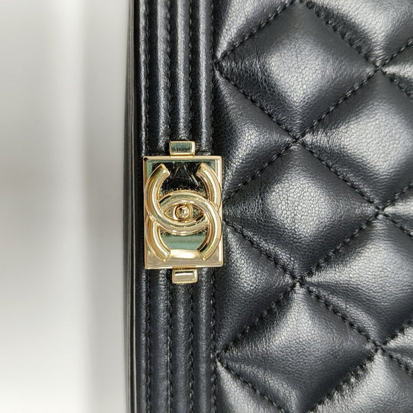 BOY CHANEL Mini Quilted Lambskin Black