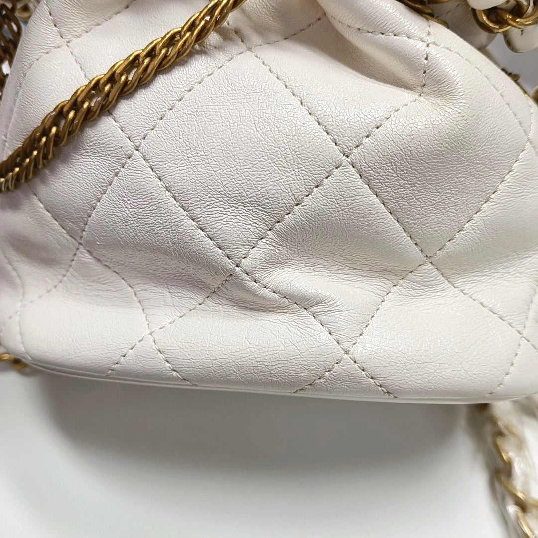 Quilted Lambskin White