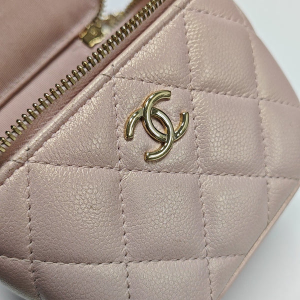 Quilted Calfskin Top Handle Bag Pink