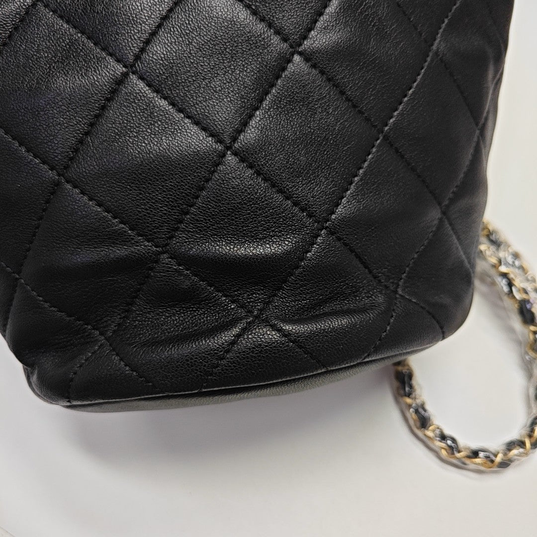 Quilted Lambskin Backpack Black