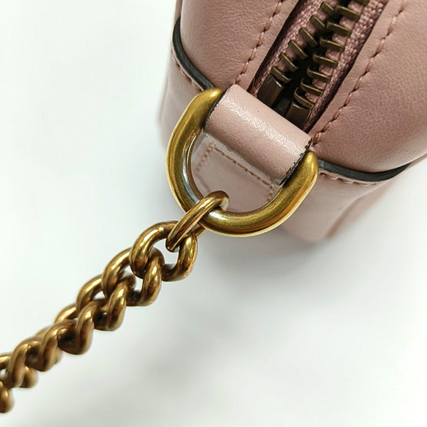 Authenticated pre-owned  GG Marmont Mini Quilted Calfskin Pink - Crossbody Bag at Looply