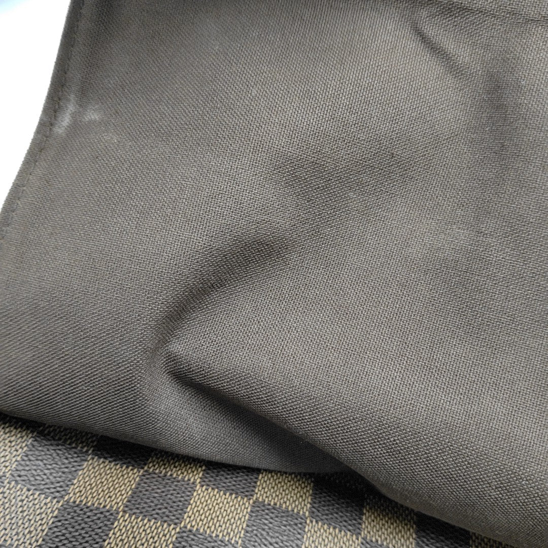 NAVIGLIO Damier Ebene Coated Canvas Brown
