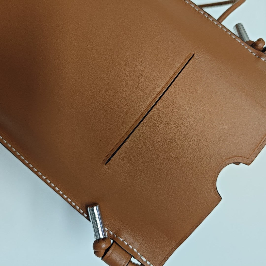 Calfskin Shoulder Bag Brown