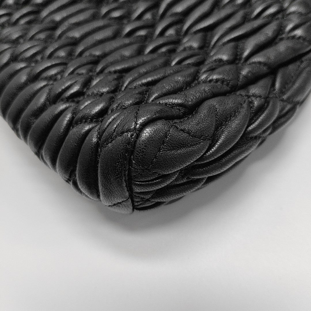 Miu Belle Quilted Lambskin Black
