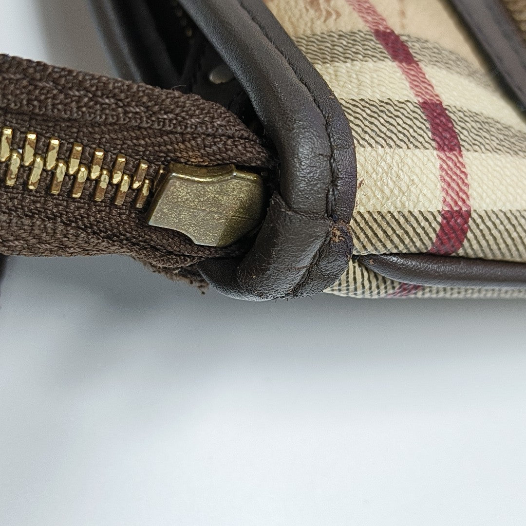 Coated Canvas Crossbody Bag Brown