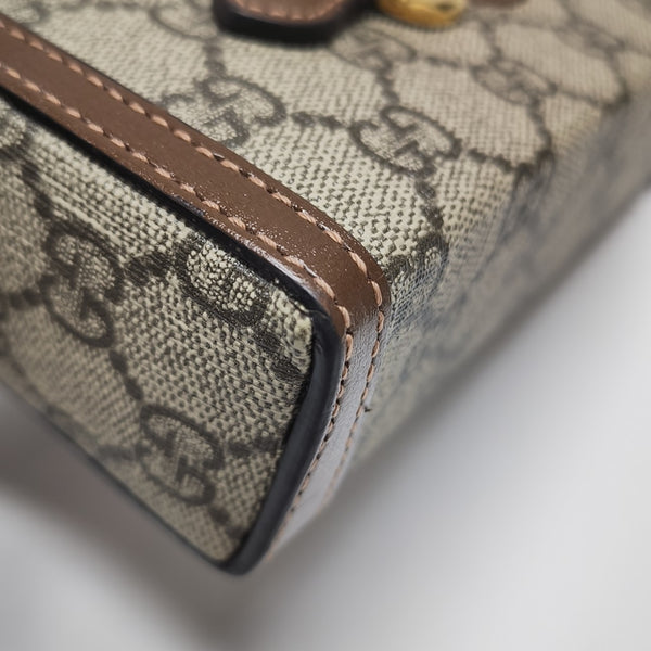 Horsebit 1955 Mini Monogram Coated Canvas Beige