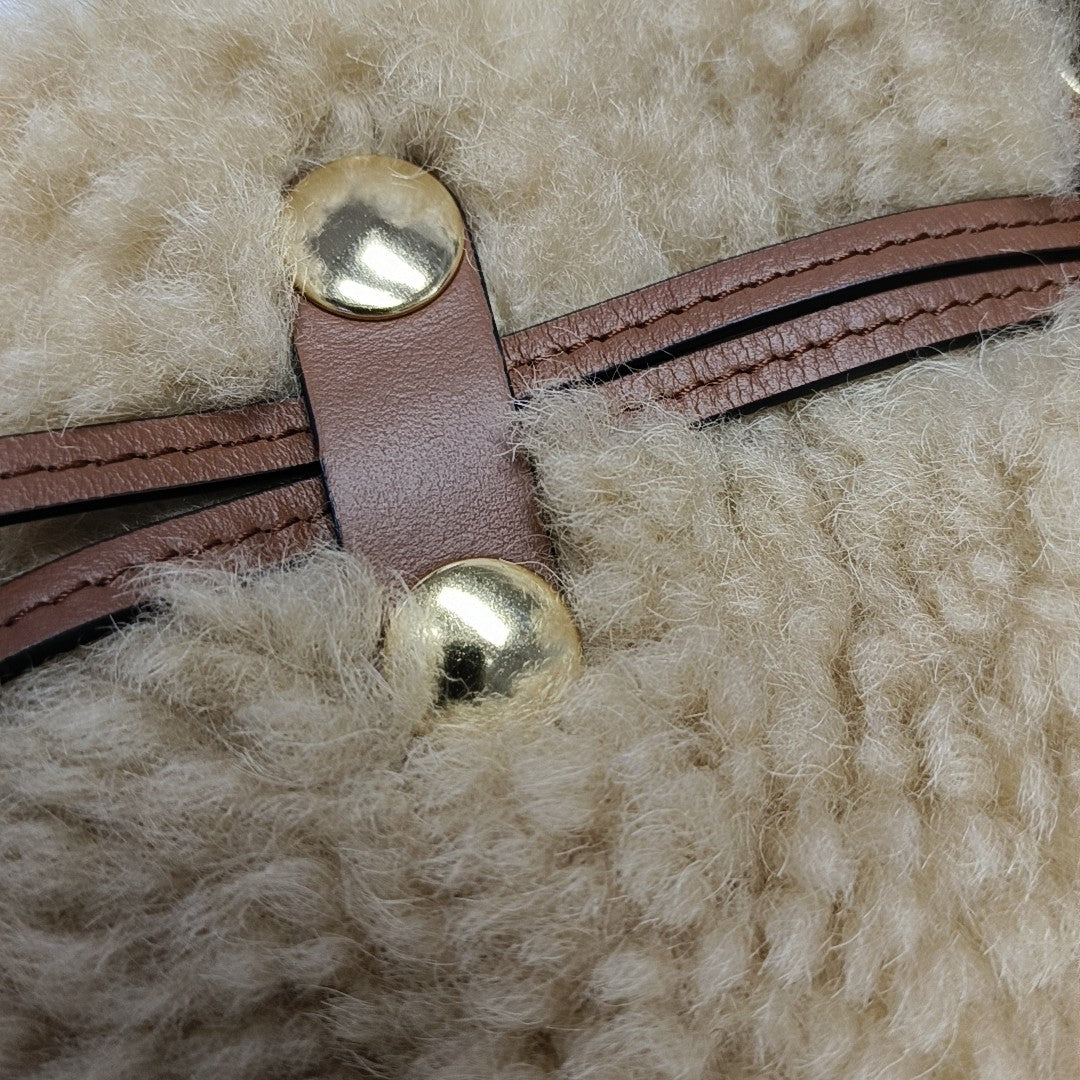 Fabric Bucket Bag Brown