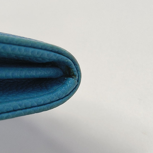 Grained Calfskin Wallet Blue