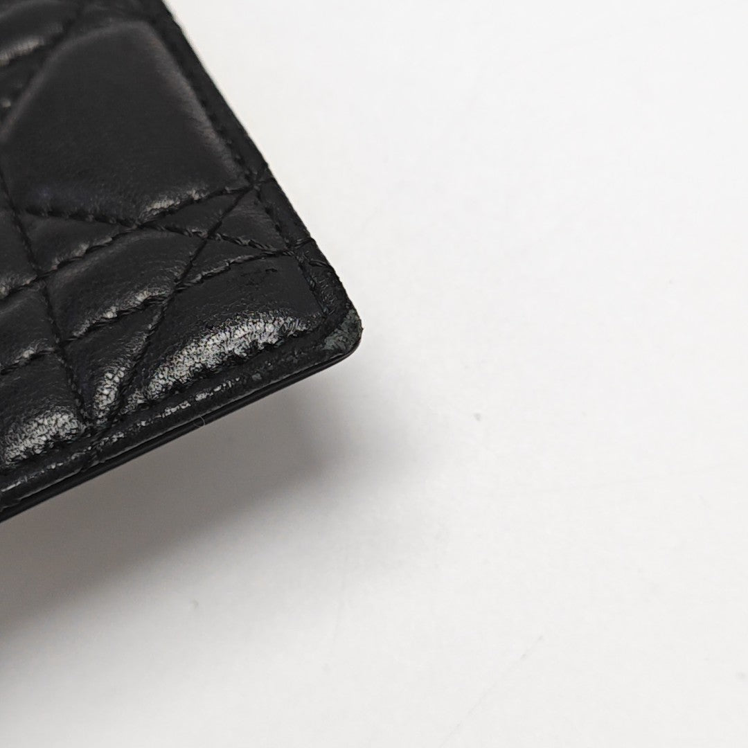 Lady Dior Quilted Lambskin Black Card Holder