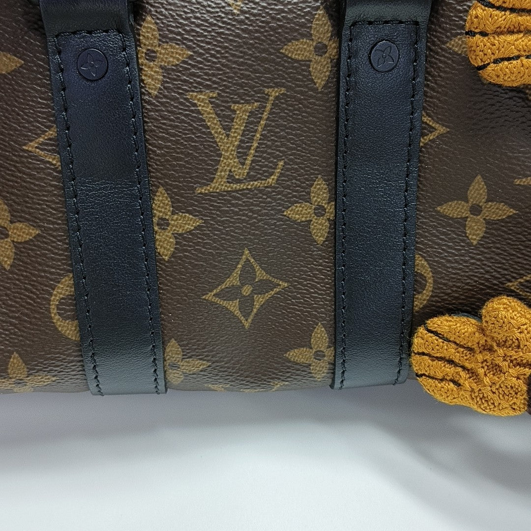 KEEPALL Nano Monogram Coated Canvas Brown