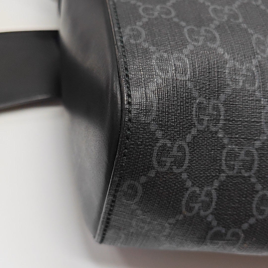 Monogram Coated Canvas Shoulder Bag Black