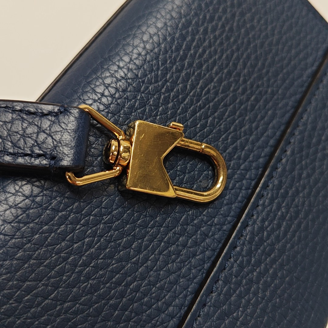 Calfskin Shoulder Bag Mini Blue