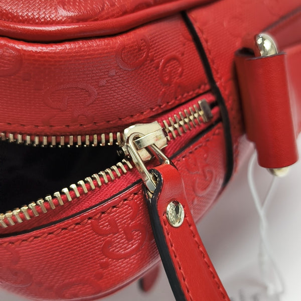 Monogram Calfskin Shoulder Bag Red