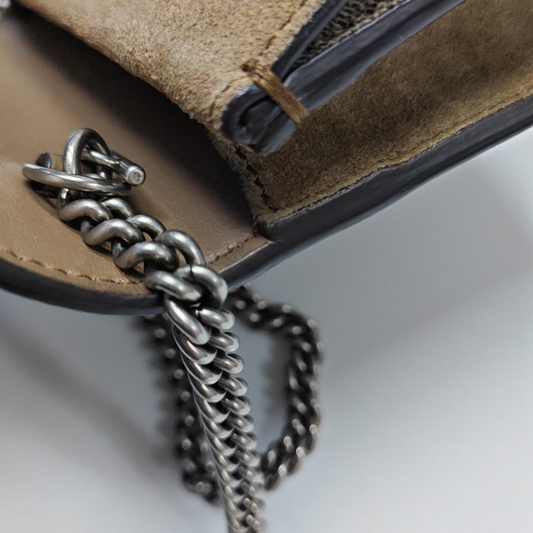 Dionysus Super Mini Monogram Coated Canvas Beige