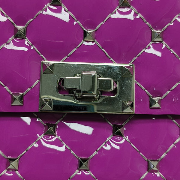 Spike Up Quilted Patent Leather Purple
