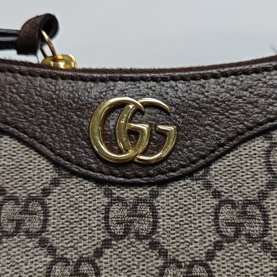 Ophidia Small Monogram Coated Canvas Brown