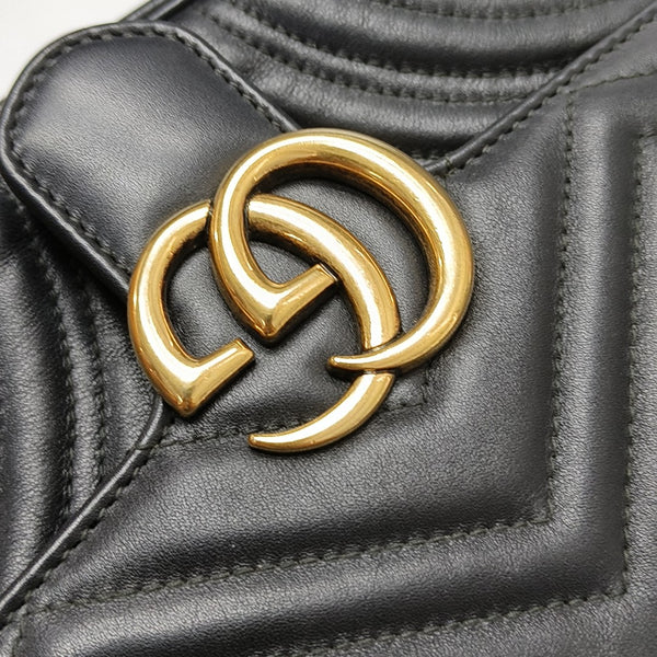 GG Marmont Small Quilted Calfskin Black
