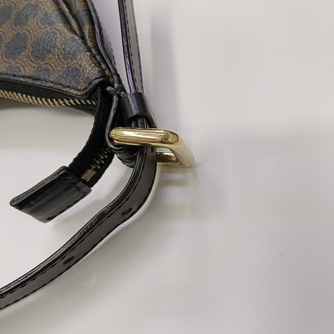 Coated Canvas Shoulder Bag Black