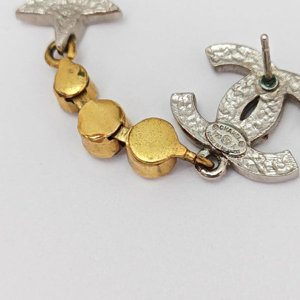 CC Logo Metal Silver Earrings