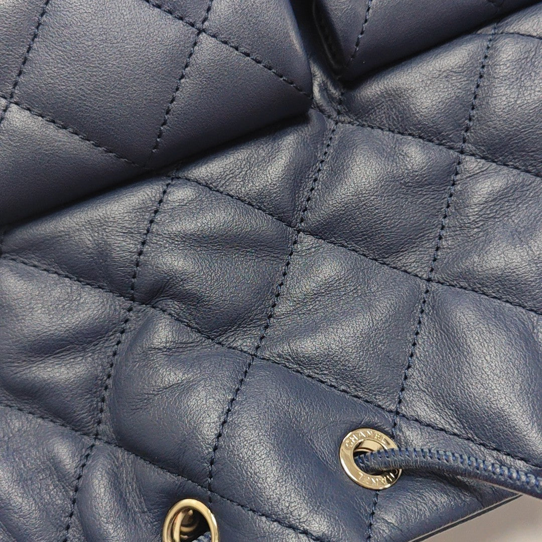 Quilted Calfskin Small Blue