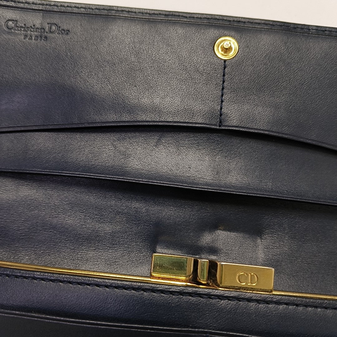 Oblique Coated Canvas Wallet Blue