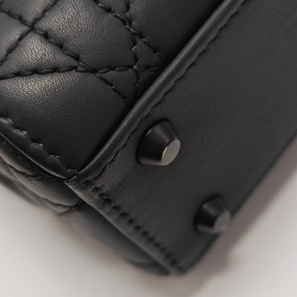Lady Dior Mini Cannage Calfskin Black
