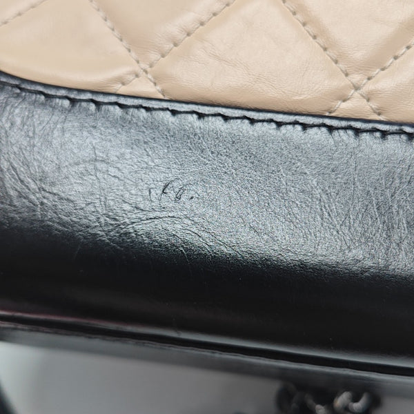 GABRIELLE Small Quilted Calfskin Beige
